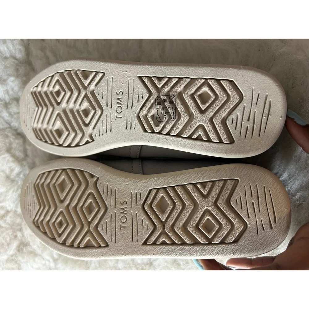 TOMS Alpargata Cloudbound Grey Canvas Slip on Shoes with Brown Trim Men Size 9